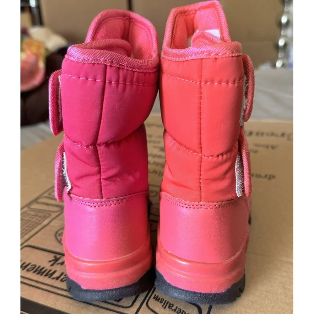 UBFEN Girls Snow Boots Pink Camo Sz 1.5 Waterproof Winter Outdoor Warm Outwear